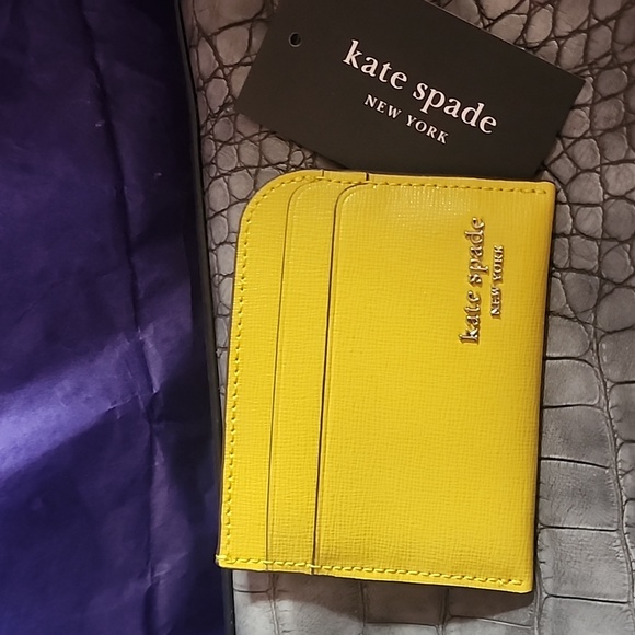 Nwt Leather Kate Spade Devin Tigers Eye  Card Holder - Picture 1 of 4
